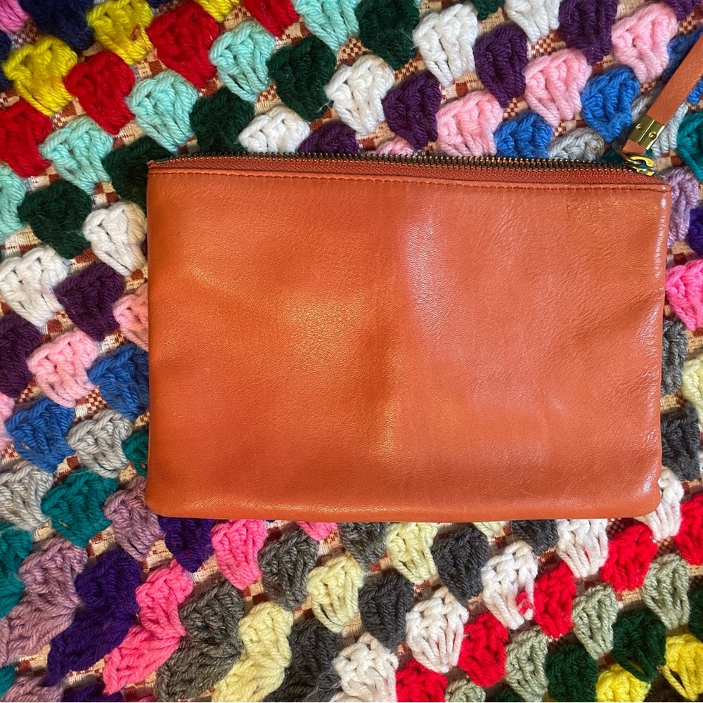 Madewell chili/pink Leather Wristlet